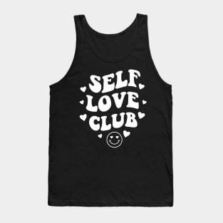 Self Love Club Aesthetic Words - Anti Valentines Day White Tank Top